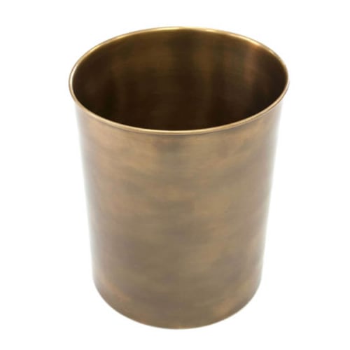 Antique Wastebasket, 9 Quart, Brass